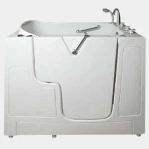 the mobility bathworks tub 3060 from our elite series provides a luxury spa experience from the comfort of your own home. boasting a 38" high tub basin, the 3060 allows for deeper upper body water immersion while maintaining a compact footprint for almost any bathtub or shower space. its overall size and 20" seat make the 3060 the perfect size for narrow, 60" bathrooms while being large enough to accommodate individuals between 120 250 ibs. key features: marine grade fiberglass & resin composite tub shell high gloss, triple coated gelcoat finish one piece, stainless steel support frame 6 adjustable leveling legs low, 6.8" door threshold ergonomic, curved door handle water tight door seal 17" high, ada compliant, contoured seat interior safety grab bar deck mounted, u shaped grab bar non slip, textured floor integrated door drain front access maintenance panels color matched extension kit to fill to 60" flangeless design specifications: tub dimensions: 30"w x 60"l x 38"h tub weight: 205 ibs crated dimensions: 31"w x 61"l x 46"h seat dimensions: 17"h x 20"w water capacity occupied: 64 gallons door width: 18" door / drain orientation: left hand or right hand door swing: inward swinging authorized dealers of mbtubs. a
